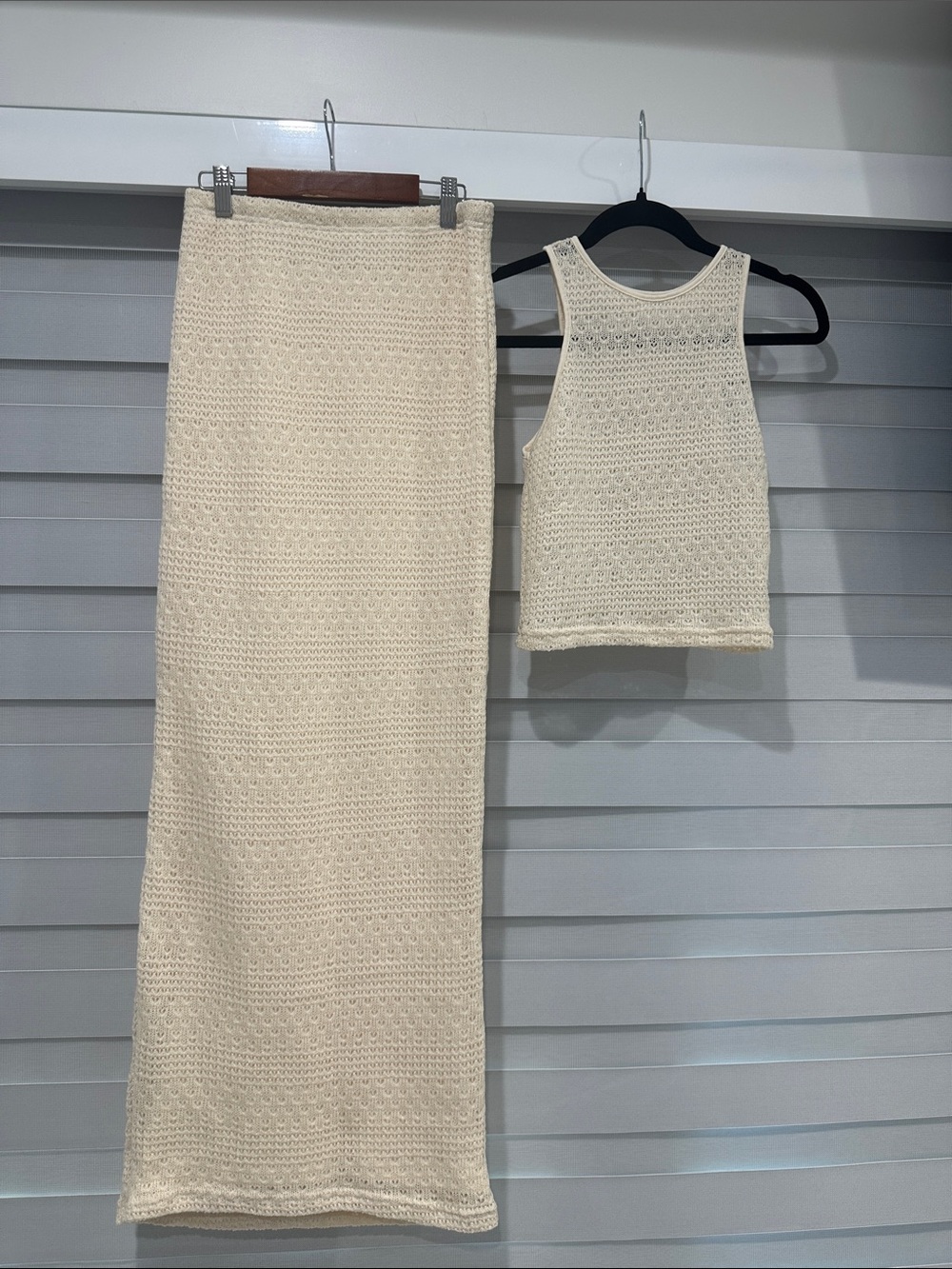 SHEIN Cream Crochet Maxi Skirt
